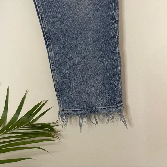 ASOS Denim Straight Leg Frayed Bottom Jeans - Picture 2 of 5
